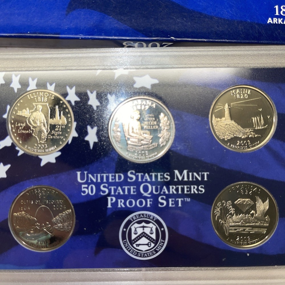 2003-S US Mint State Quarter Proof Set includes original Mint box & COA.