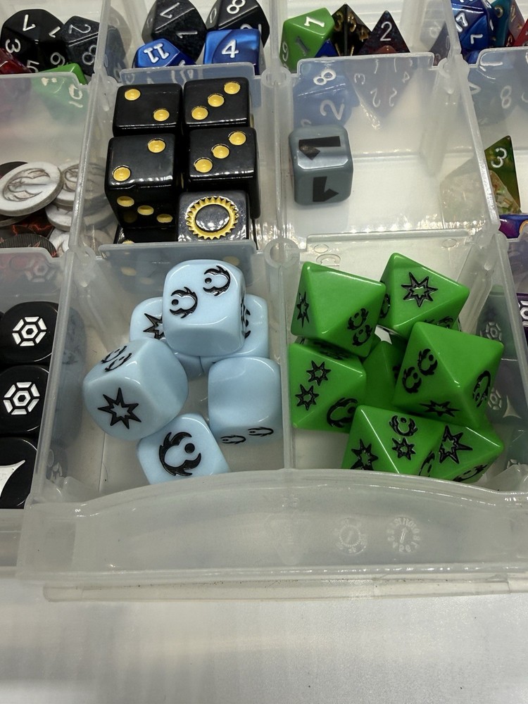 Huge Mixed Dice Lot RPG D&D Polyhedral Assorted Colors + Case Bundle