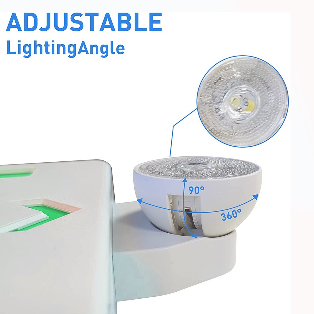 4PACK Green Exit Sign Emergency Light Combo ABS Fire Safety 90m Backup UL listed