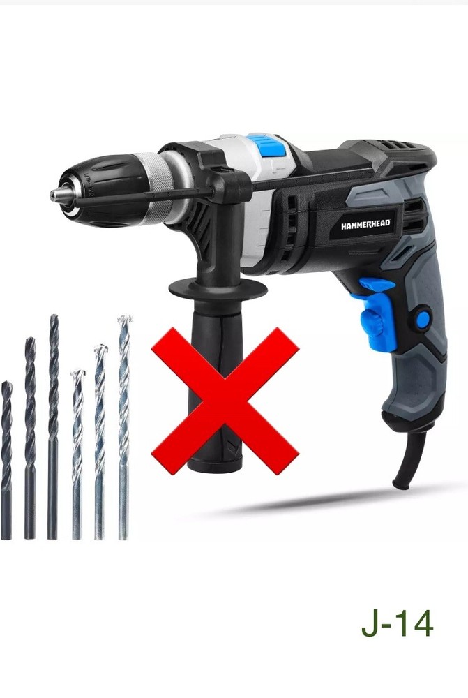 7.5-Amp 1/2 Inch Variable Speed Hammer Drill with 6pcs Bit - HAHD075 - No handle