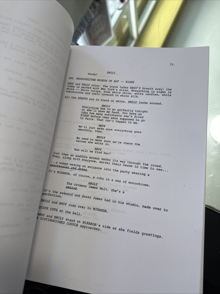 The Devil Wears Prada 2006 Original Screenplay Script Meryl Streep Ann Hathaway