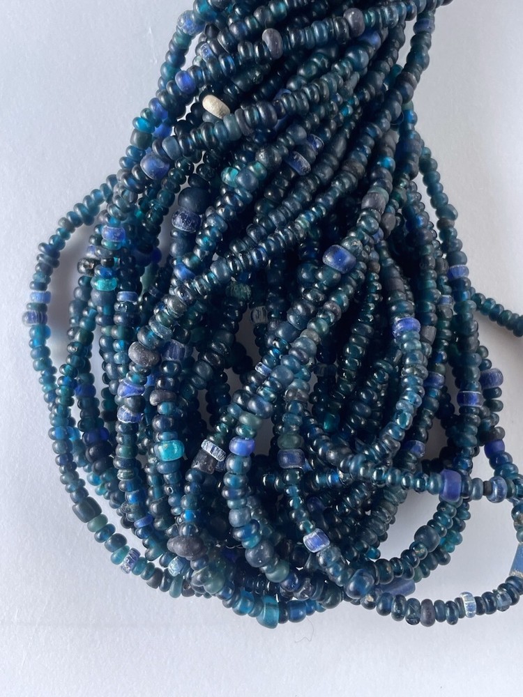 Authentic Ancient Indo Pacific / Nila Dark Blue Bead Strands