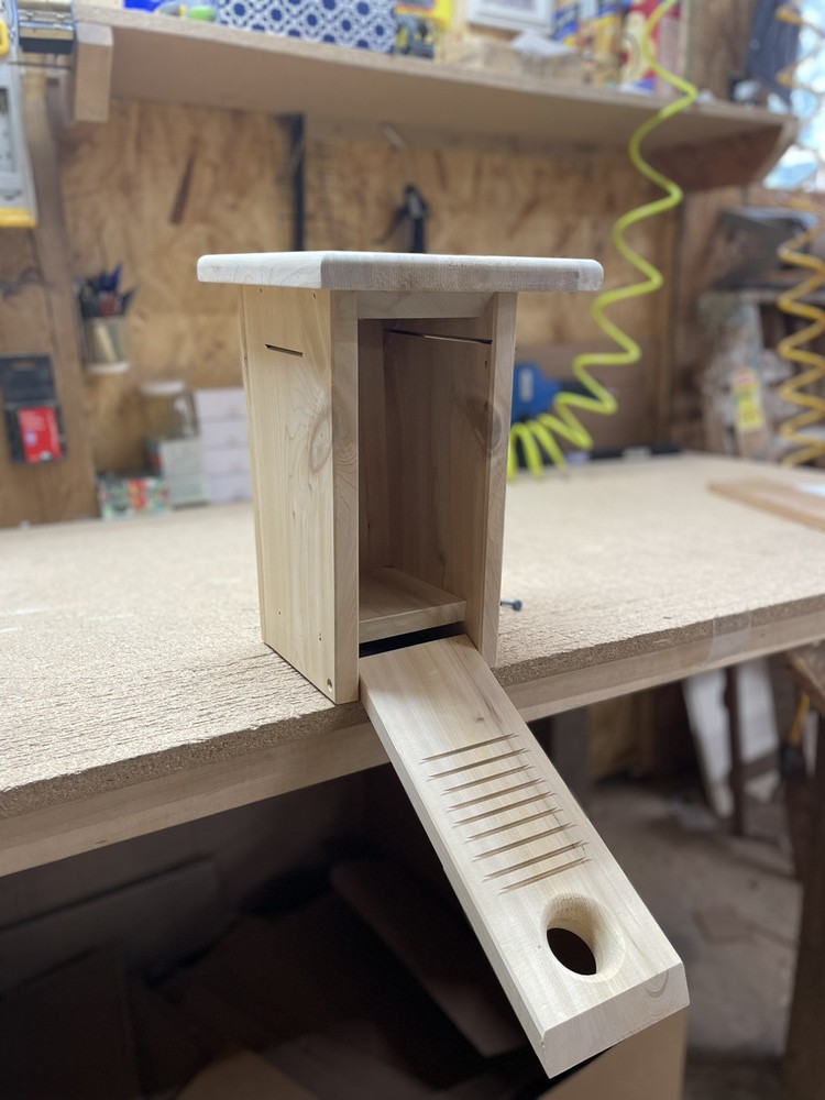 White cedar Bluebird nesting box