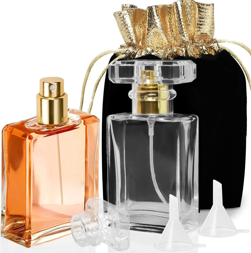 2 Pack 30ML Refillable Spray Perfume Bottles Thick Glass Empty Travel Atomizer