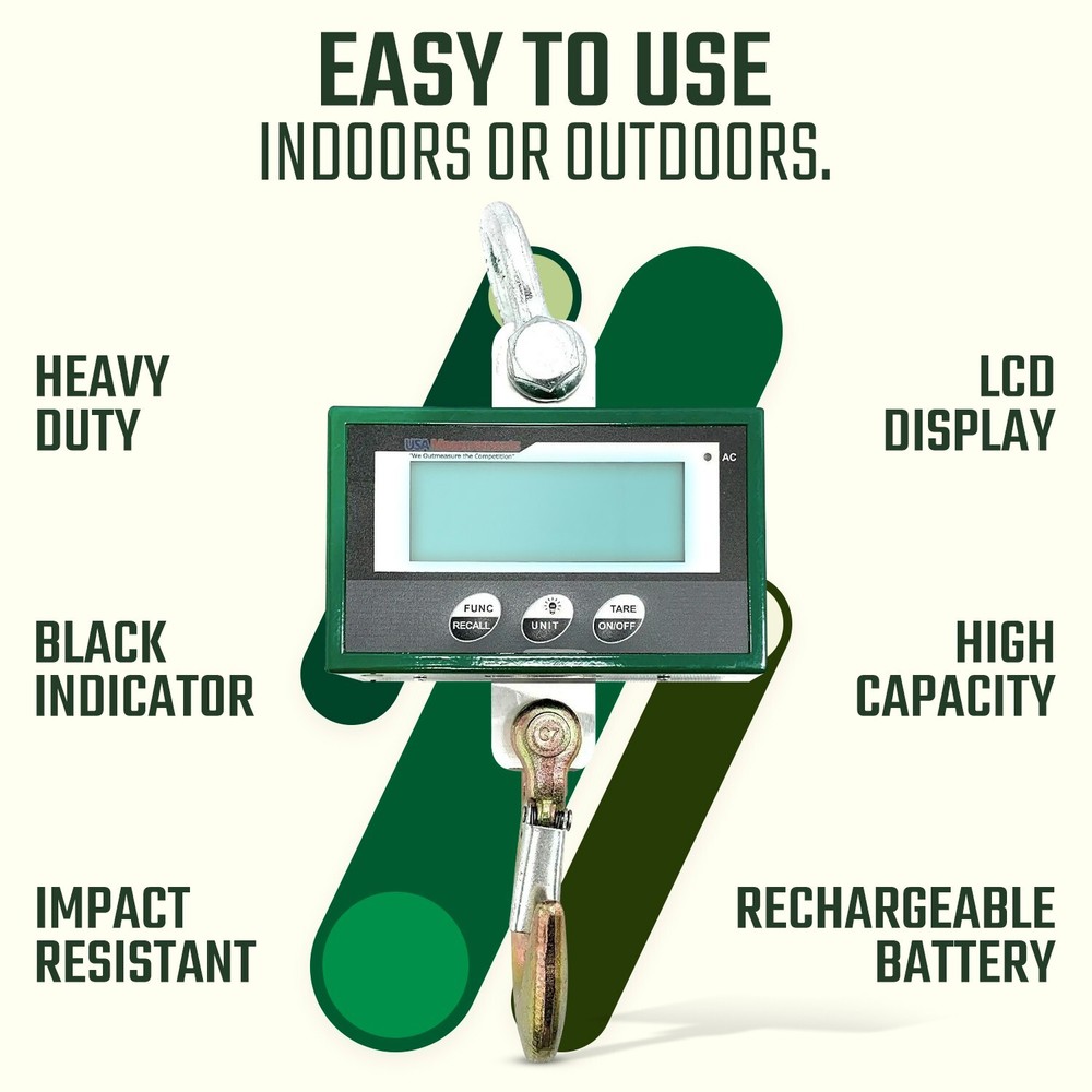 Stainless Steel 500 lb Crane Scale Wireless Display & Printer 300 ft Range