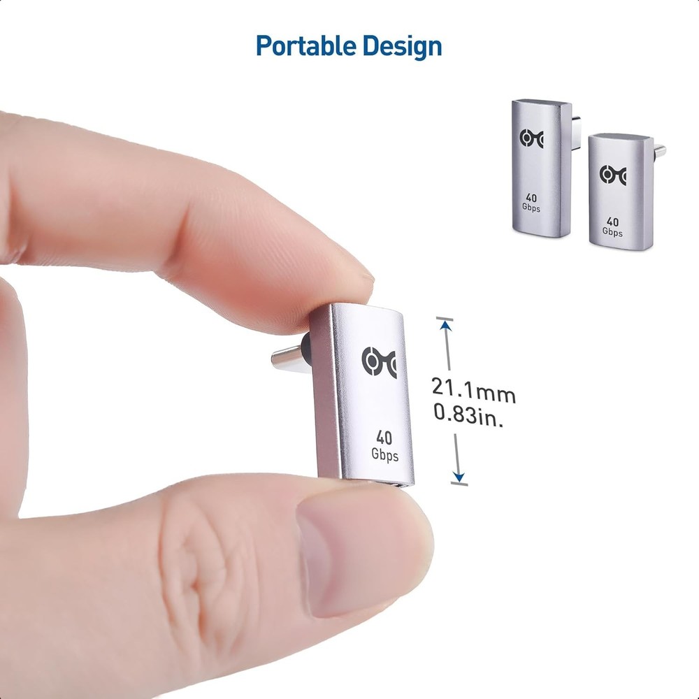 Cable Matters Combo-Pack 40Gbps Vertical Right Angle USB-C Adapter Kit