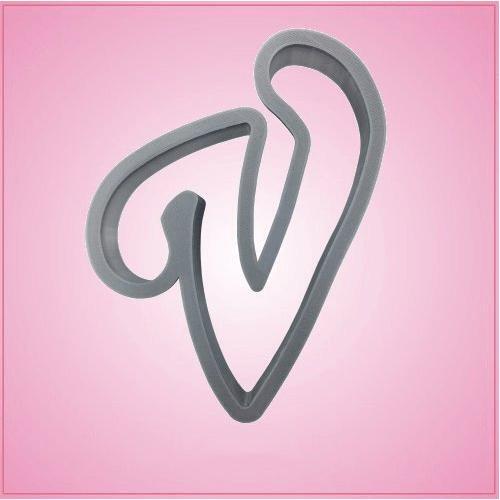 Cursive Letter V Cookie Cutter