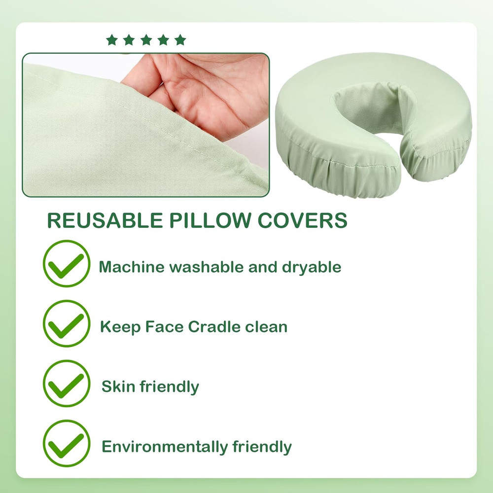 24 Pcs Face Cradle Covers for Massage Table Microfiber Reusable Soft Thicker Mas