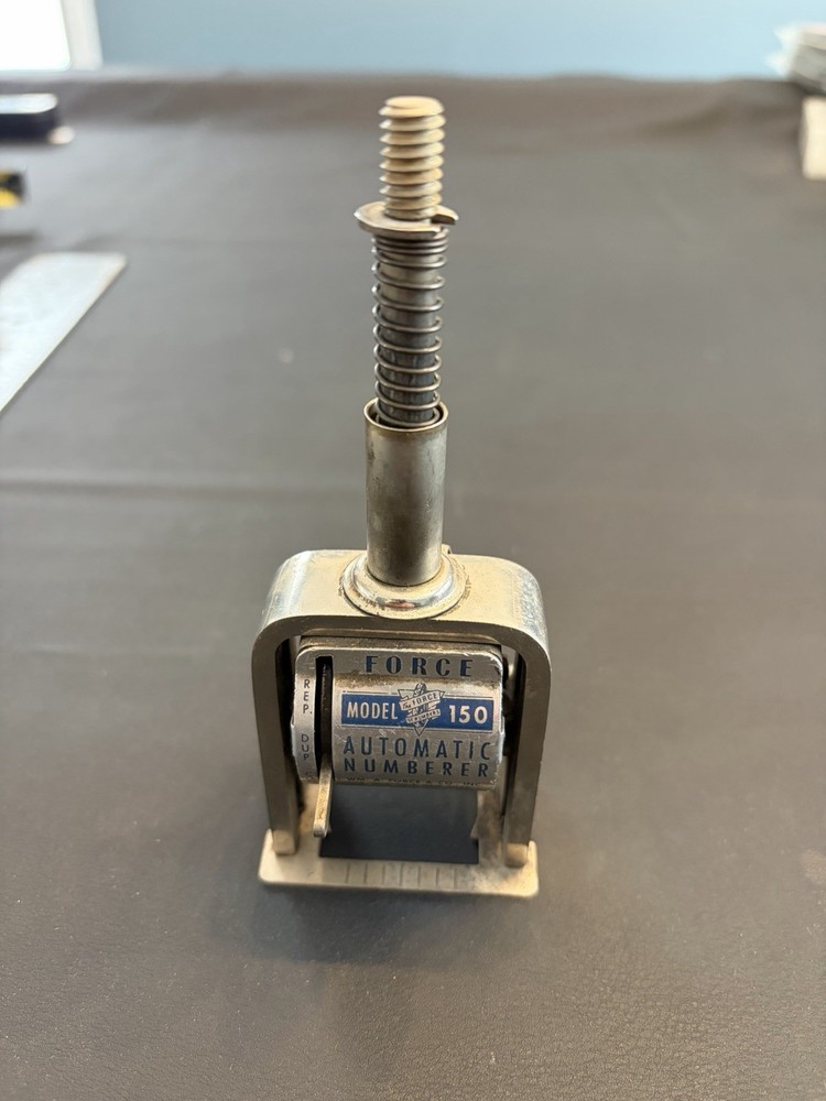 Vintage FORCE Model 150 Automatic Numbering Machine Works – Missing Knob