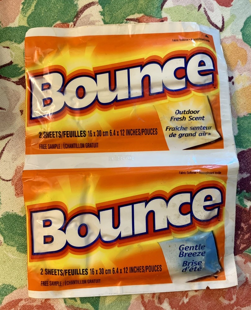 Vintage 2x BOUNCE Fabric Softener Dryer Sample Sheets New