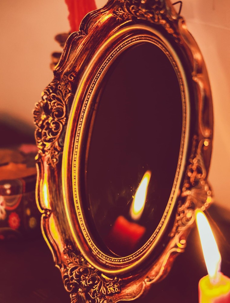 Black Scrying Mirror - Witchcraft Tools Altar Kit Supplies for Divination - D...