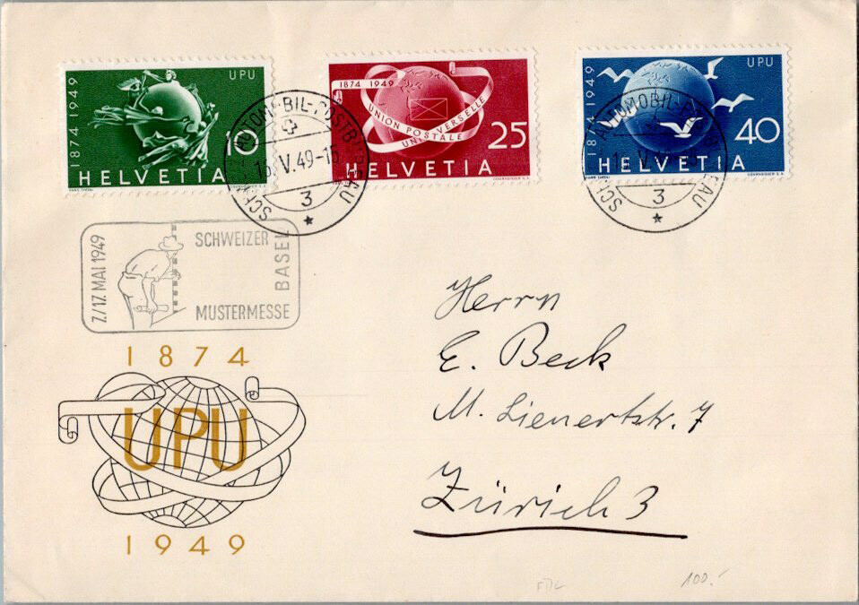 Switzerland Scott 322-324 Ink address.