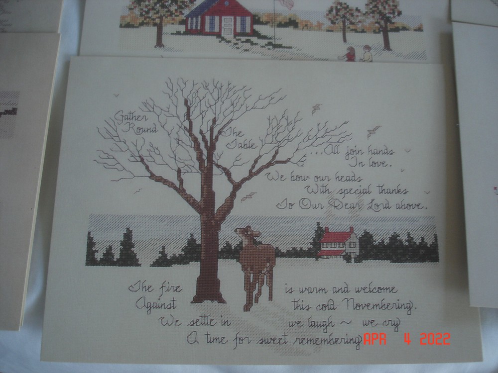 1990 BOXED LOT 11 A Stitch in Time ASSORTED NOTE CARDS & ENV Needlepoint Designs