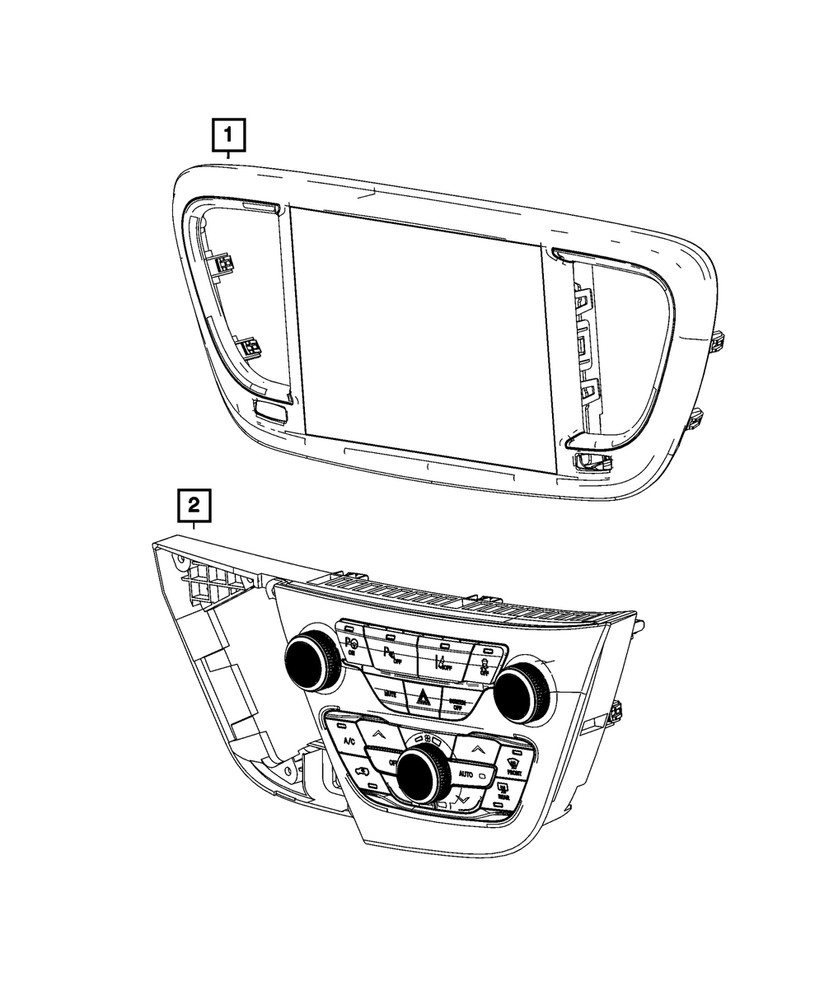 Genuine Mopar Vehicle Feature Controls Center Stack 68608632AB