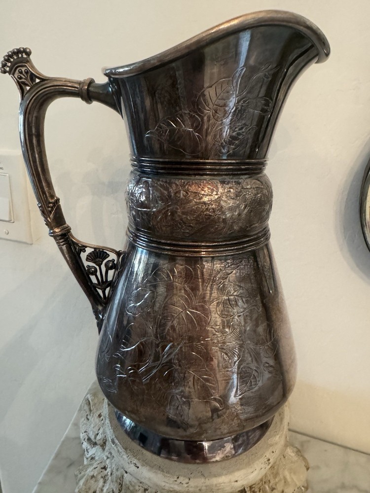 Victorian meridian quadruple silverplate pitcher