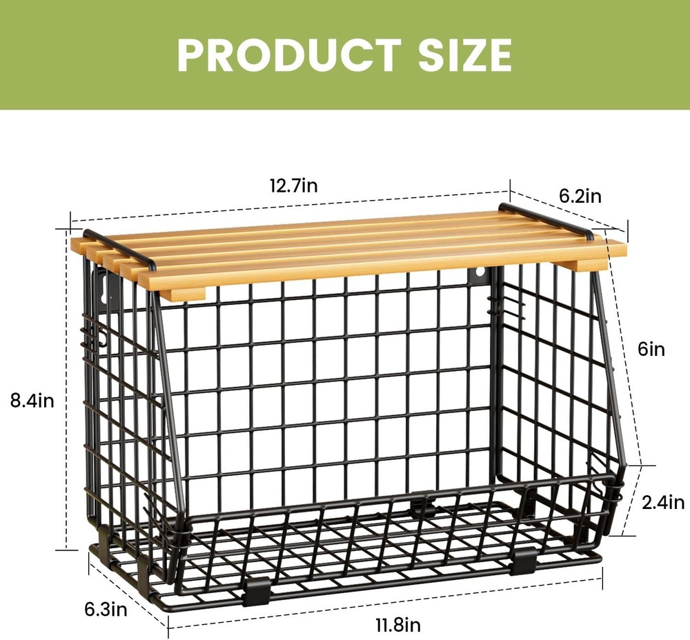 3 Pack Wire Fruit Basket for Kitchen Storage Hanging Counter Basket for Pantry