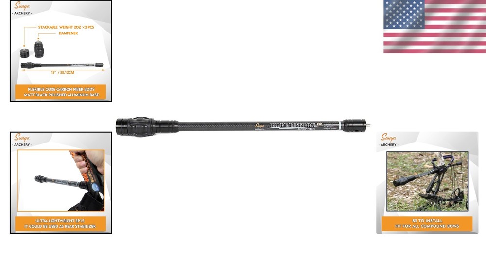Advanced Damping System Archery Stabilizer, 15"=