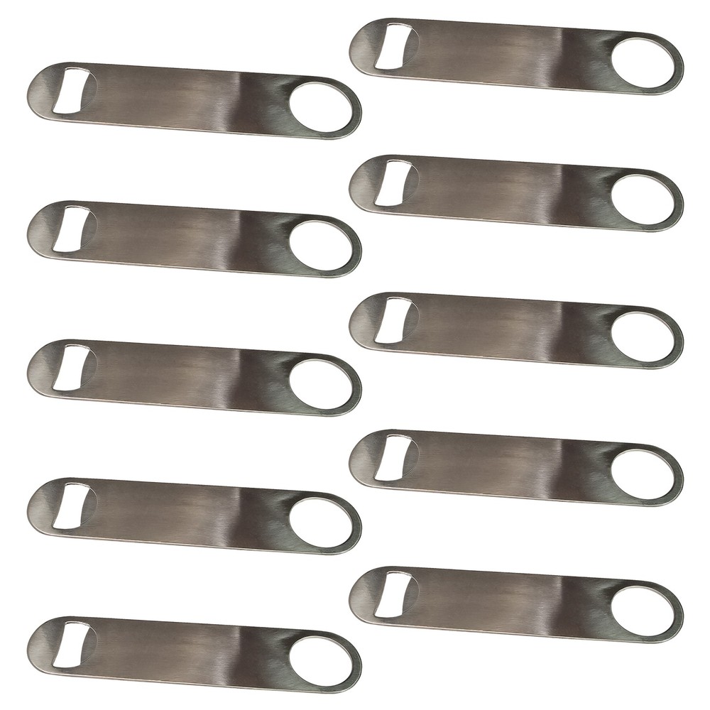 Home Brew Ohio Barware Stainless Steel Heavy Duty Bottle Opener (Set of 10)