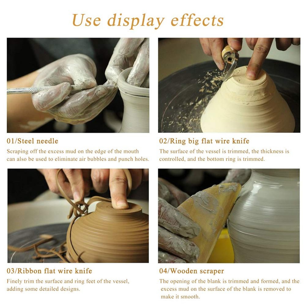 8 Pieces Pottery Tools, Clay Tools, Cay Sculpting Tool for Beginner Level Pot...