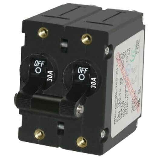 A-Series Toggle Double Pole Circuit Breakers Black 30a