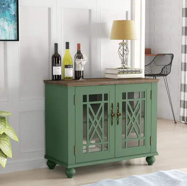 Cabinet Buffet Sideboard Storage Kitchen Doors Accent Room Shelves Dining Modern