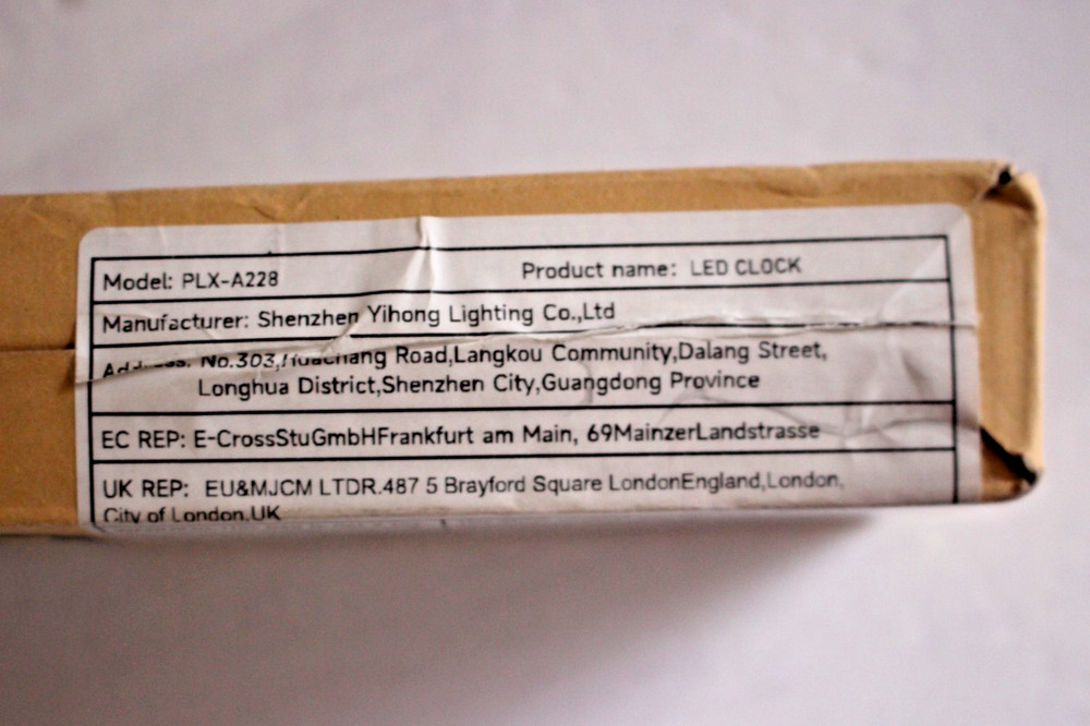 LED CLOCK PLX-A228 WHITE