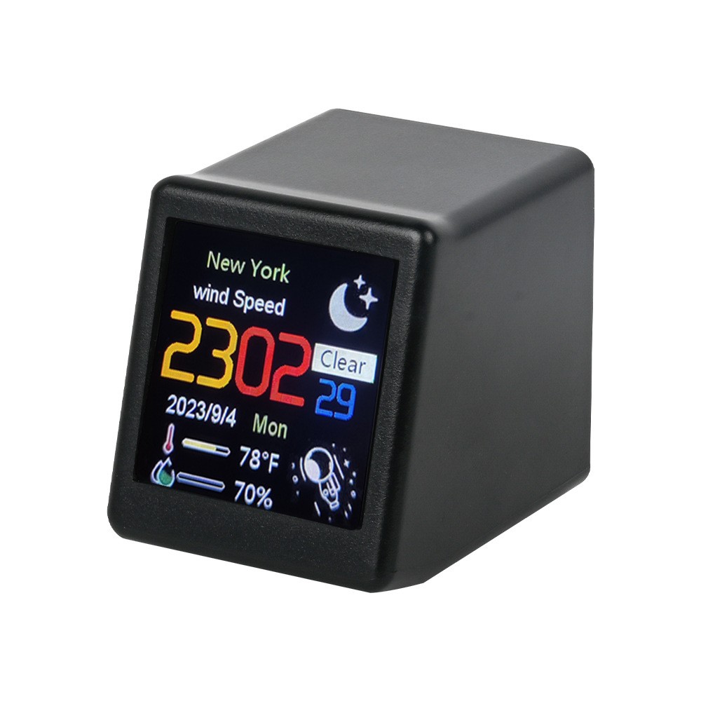 New Smart Clock WIFI Weather Clock Screen Temperature&Humidity Desktop Decor'