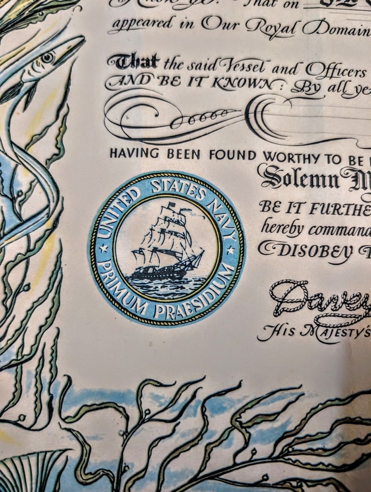 Vintage US Navy Certificate