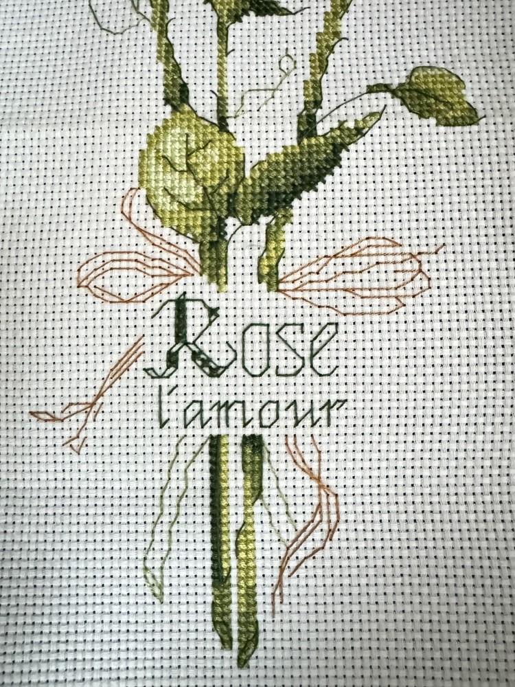 Finished Handmade Completed Cross Stitch "Pretty Roses"