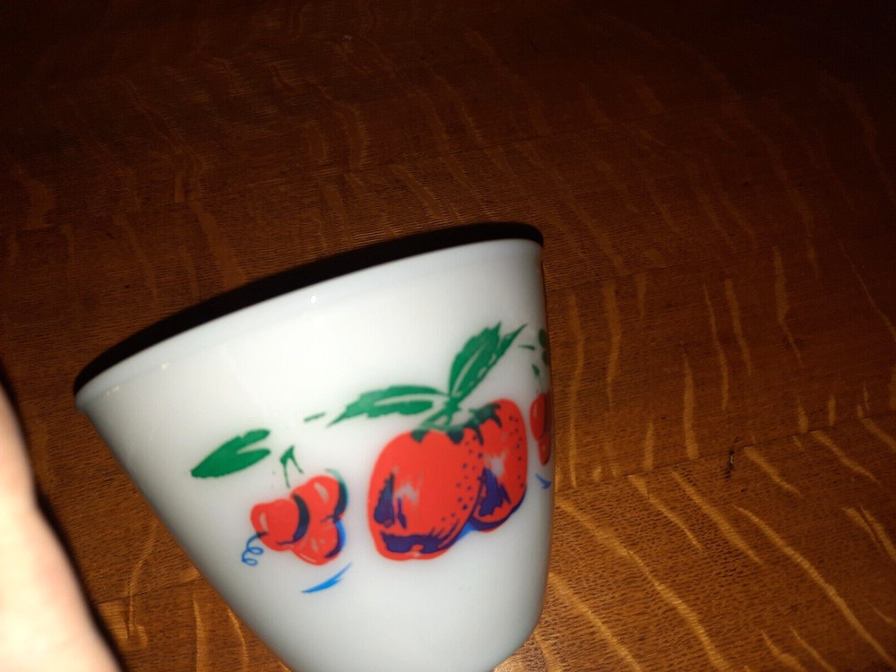 Fire King Grease Jar, Apples Design, No Lid