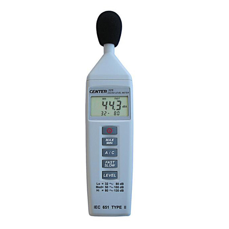 CENTER-325 Sound Level Meter (Compact Size)，Level Range Display