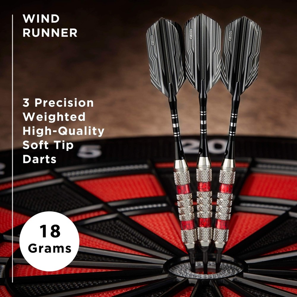 Viper Wind Runner Soft Tip Darts, 18 Grams Red Rings
