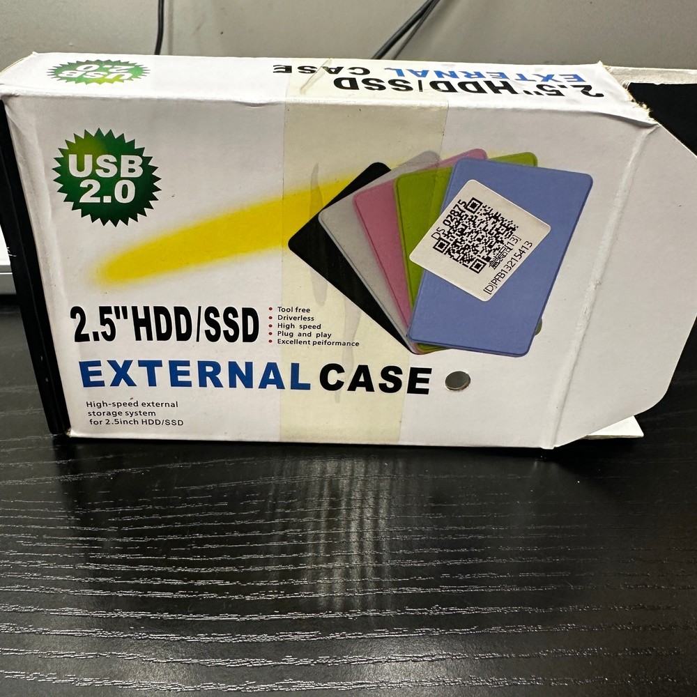 2.5" HDD/SSD USB 2.0 Hard Drive Disk Enclosure External Laptop Case