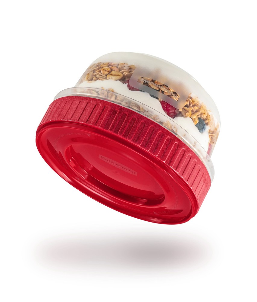 (3 pack) TakeAlongs Twist & Seal 1.6-Cup Food Storage Containers, Ruby, 3-Pack