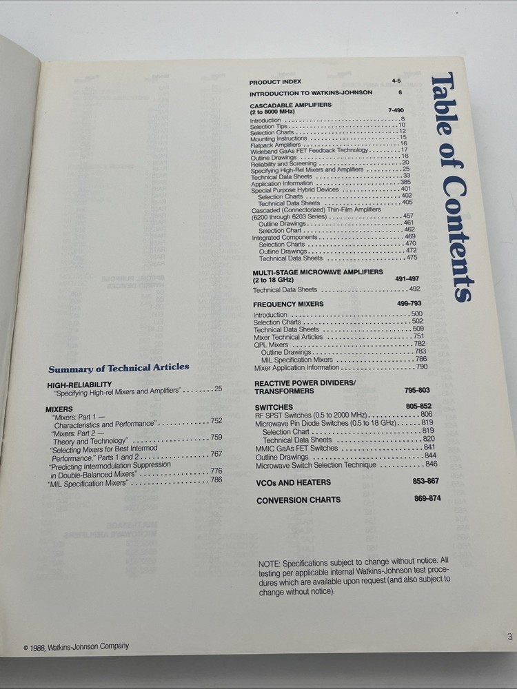 RF & Microwave Component Designers Handbook Vintage Computing Sales Catalog 1988
