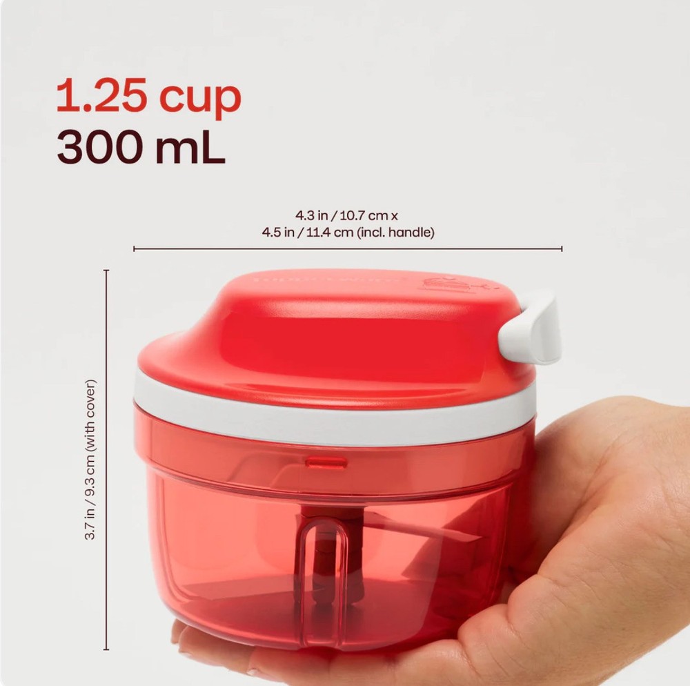 Tupperware Supersonic Chopper Compact, Pull Cord, Chili
