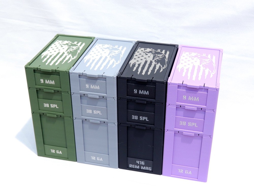 Stackable Ammo Boxes - USA Flag - No Live Ammo!
