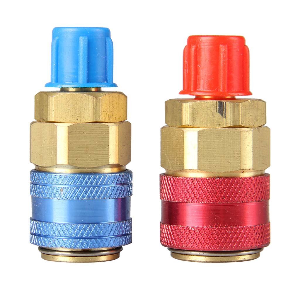 A/C Quick Coupler Adapter Adjustable High Low Side AC HVAC Freon Conversion Kit