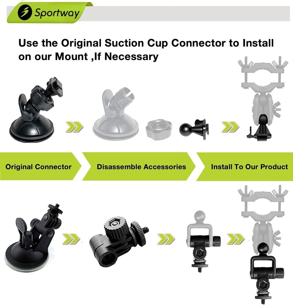 S80 Dash Cam mount, Mirror Mount Holder with 16pcs Joints