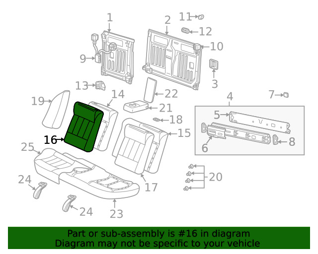 Genuine GM Seat Back Cover 22687149