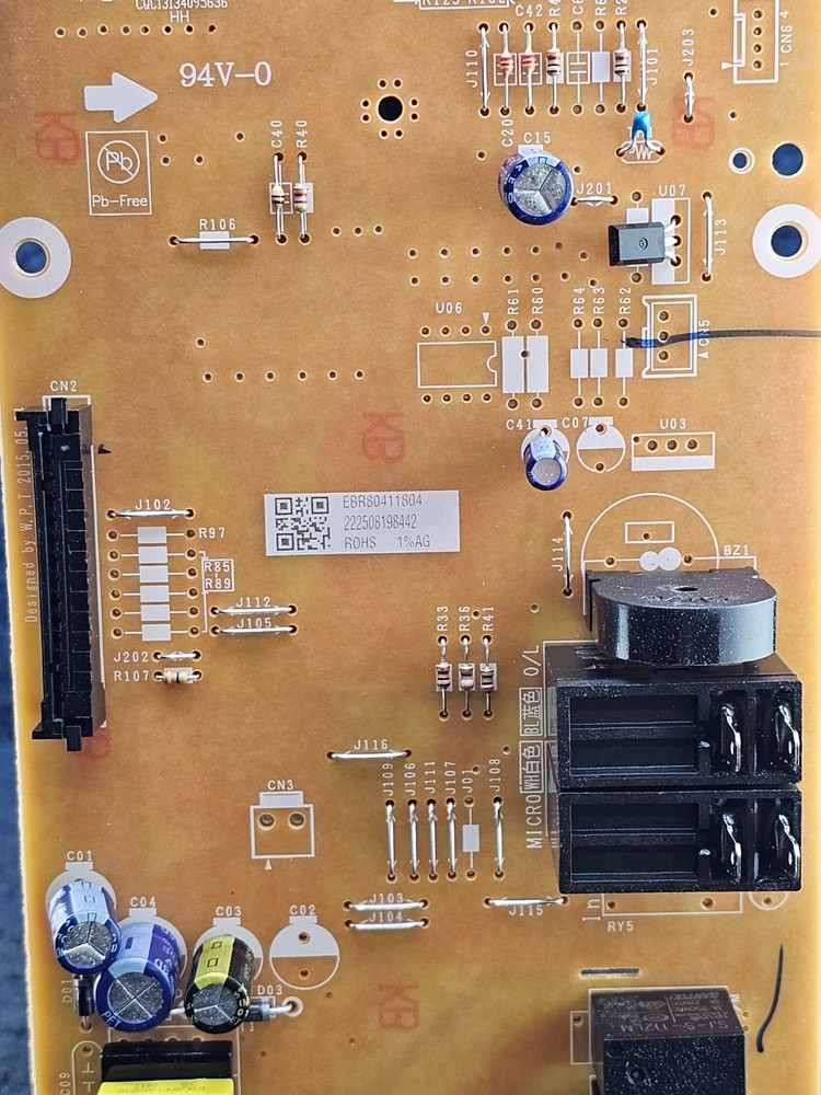 EBR80411804: PCB Assembly Main Microwave Control Board Panel