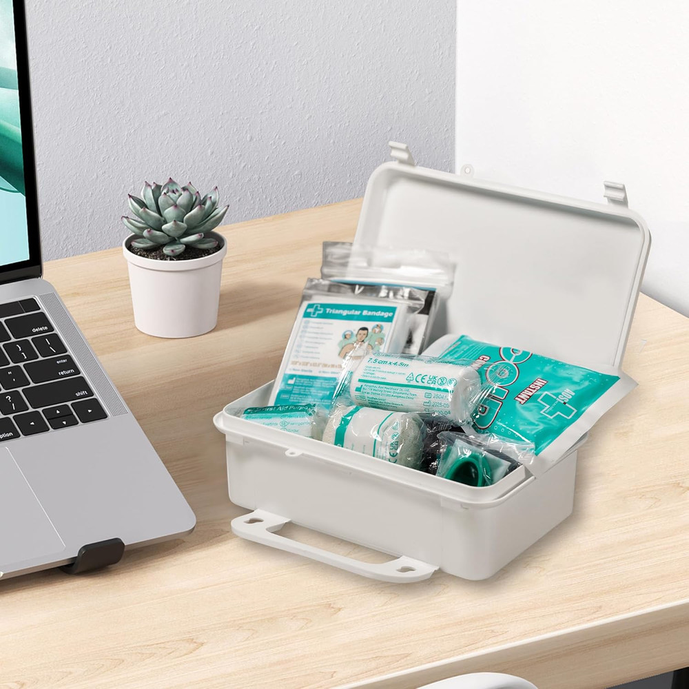120 Pieces First Aid Kit - First Aid Box Includes Instant Cold Pack, Blanket