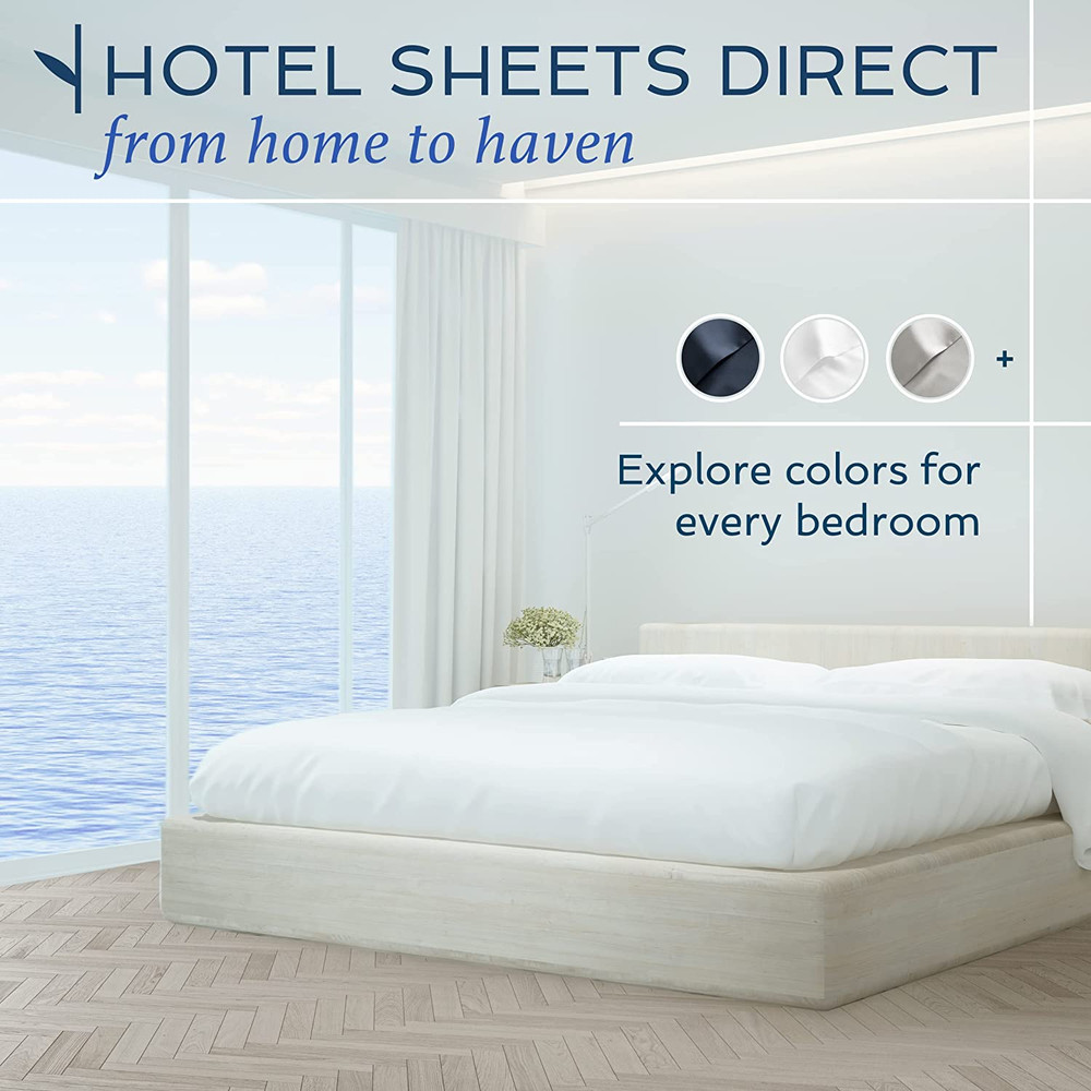 4 Piece Bed Sheet Set King Size, 100% Viscose Derived from Bamboo Sheets Set wit
