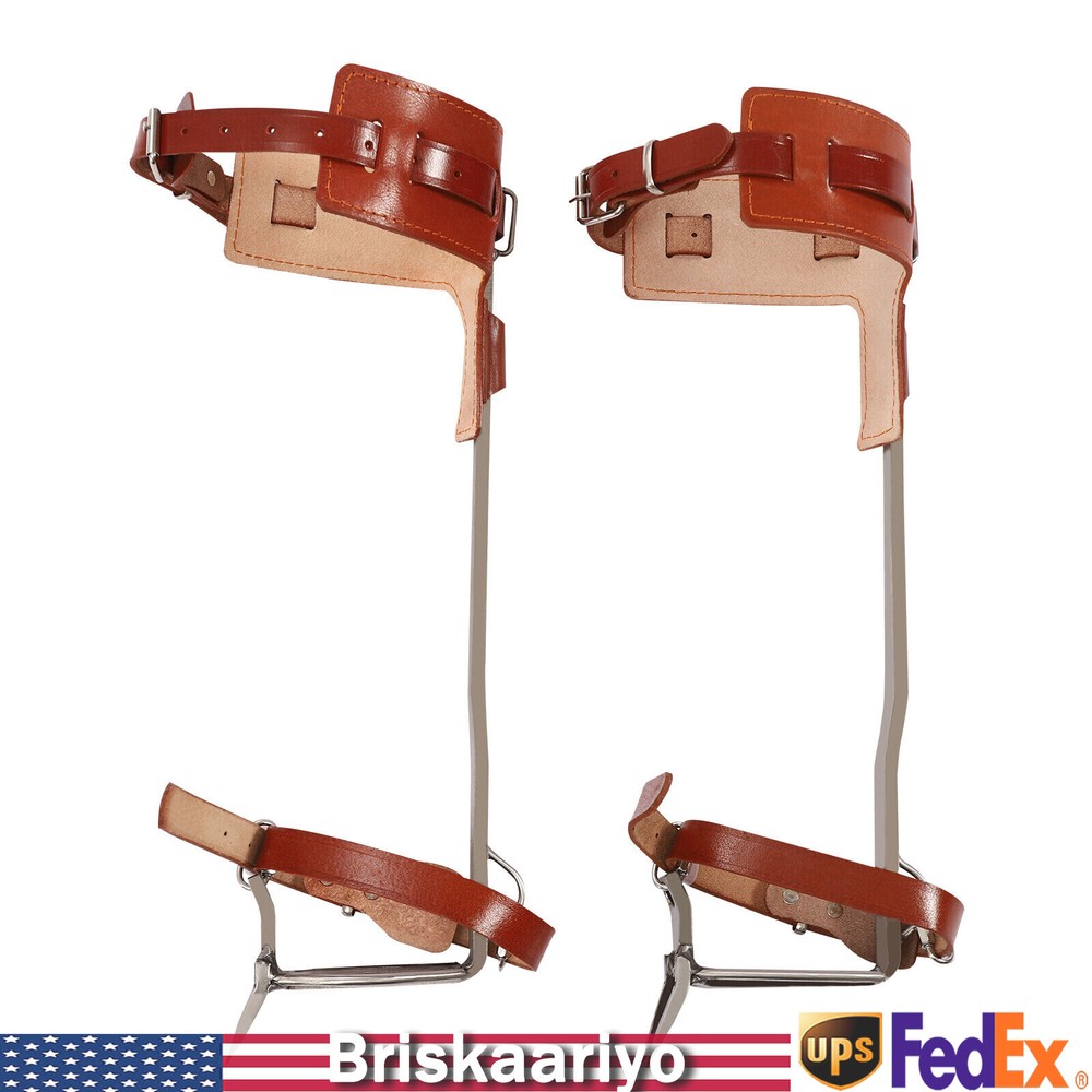 Adjustable Tree Climbing Spike Set Pole Climbing Spurs Tool Climber Strap Gaffs
