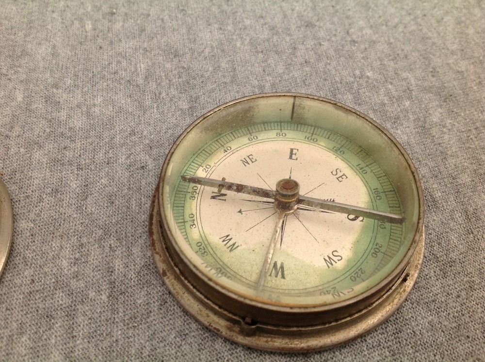 Vintage Silverplate Housing Compass, Germany