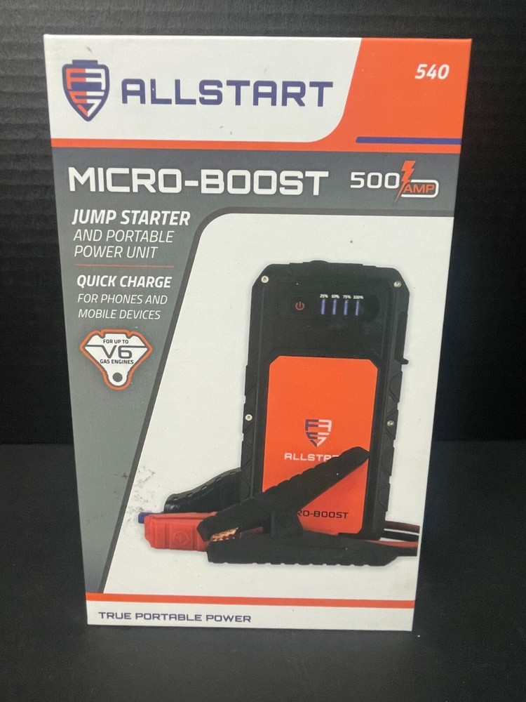 Allstart Micro-Boost 500AMP Jump Starter Portable Power Unit Quick Charge Device