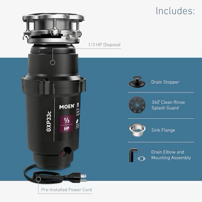 Moen GXP33C Pro 1/3 HP Garbage Disposal