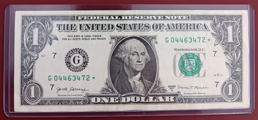 2017A $1 Star Note Error Rare! SN: G04463472*