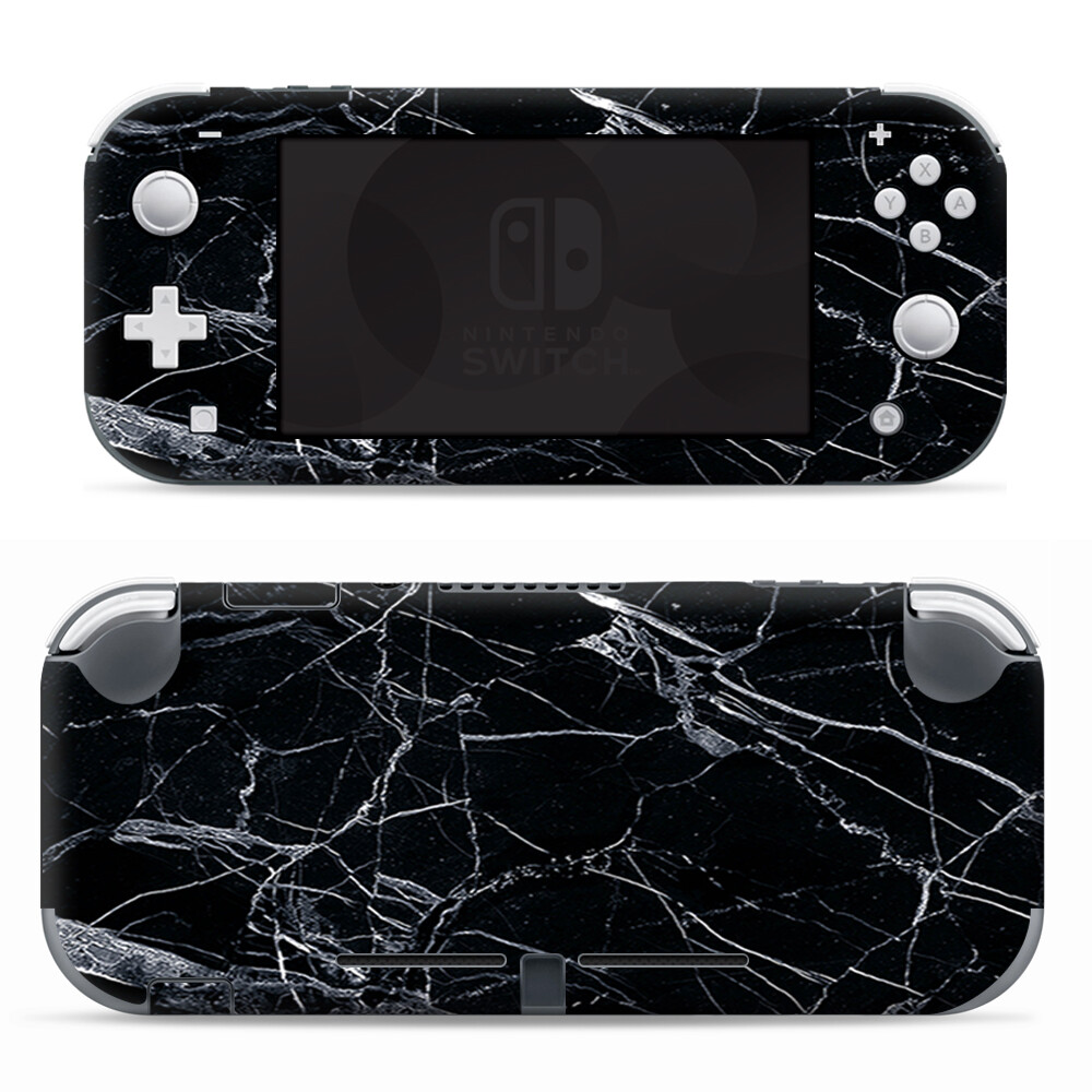 Skins Decals wrap for Nintendo Switch Lite - Black Marble Granite White