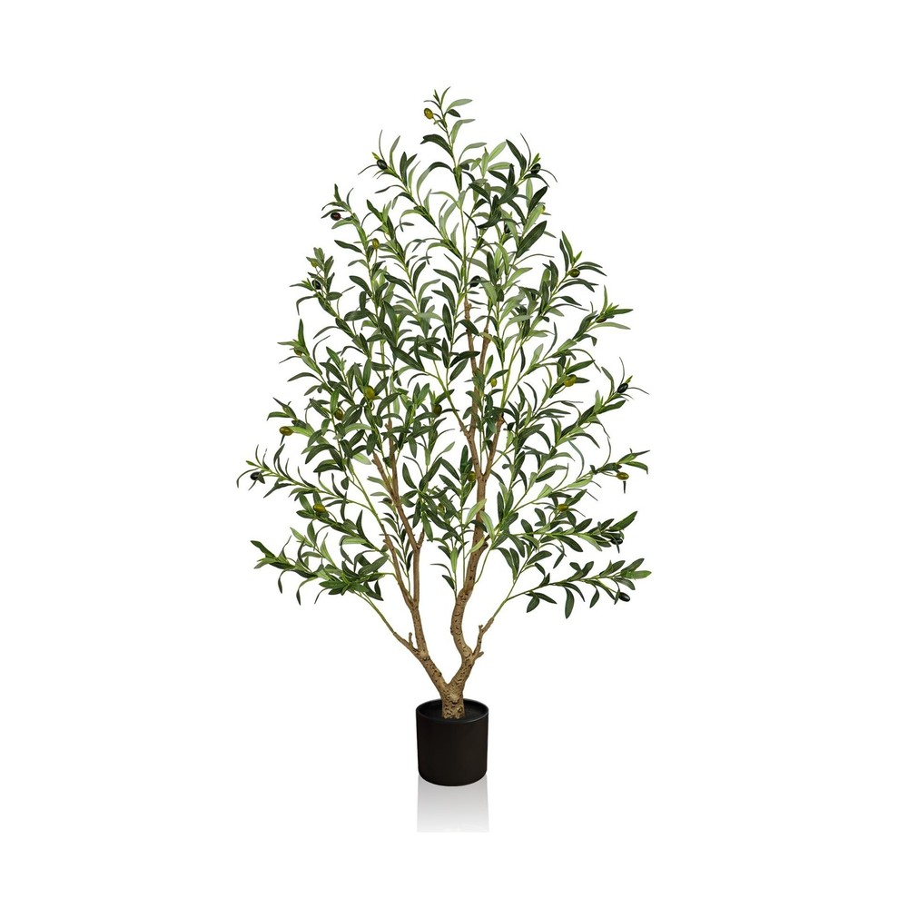 Olive Trees Artificial Indoor 5FT Tall, Faux Olive Tree with Black Basic Plan...